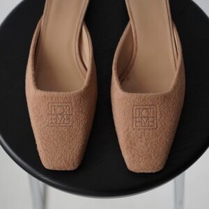 Totême Embroidered Cashmere Mules
